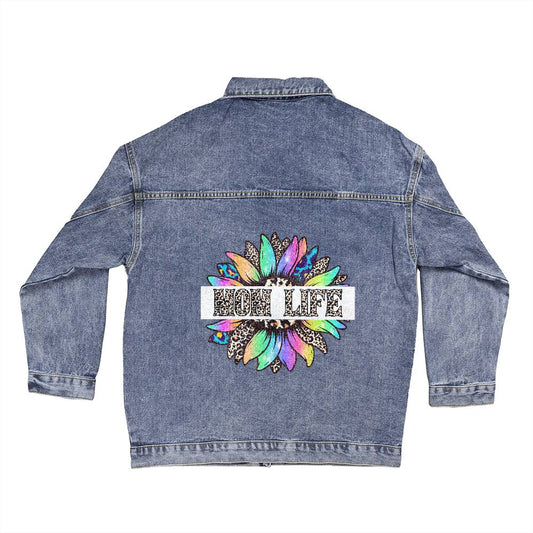 Mom Life - Oversized Women's Denim Jacket