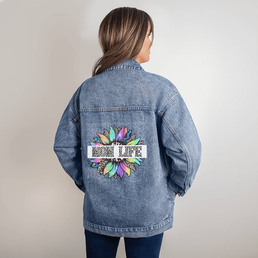 Mom Life - Oversized Women's Denim Jacket