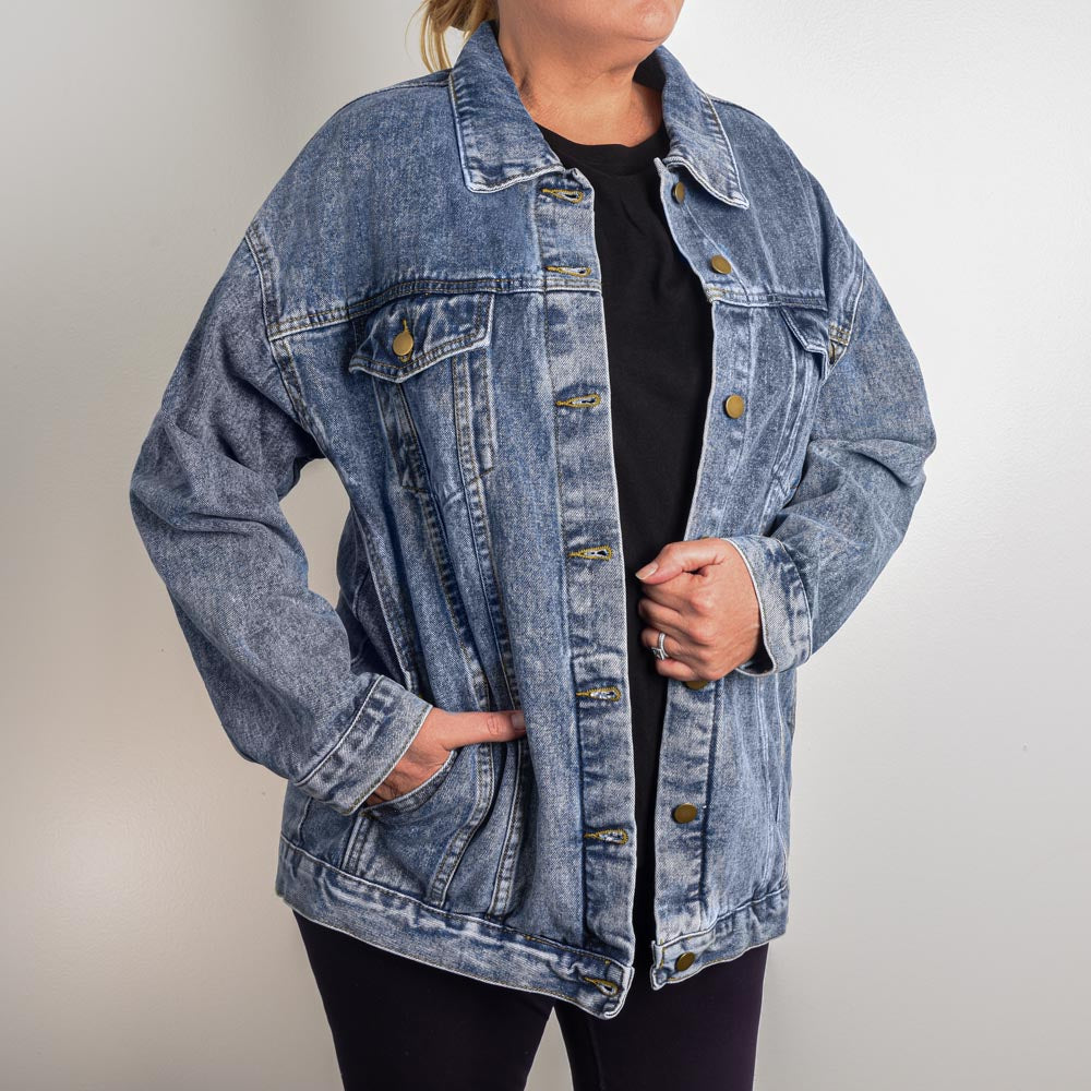 Mom Life - Oversized Women's Denim Jacket