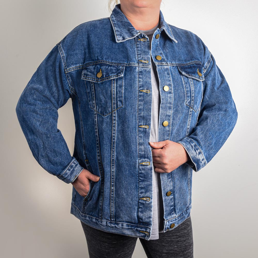 Mom Life - Oversized Women's Denim Jacket