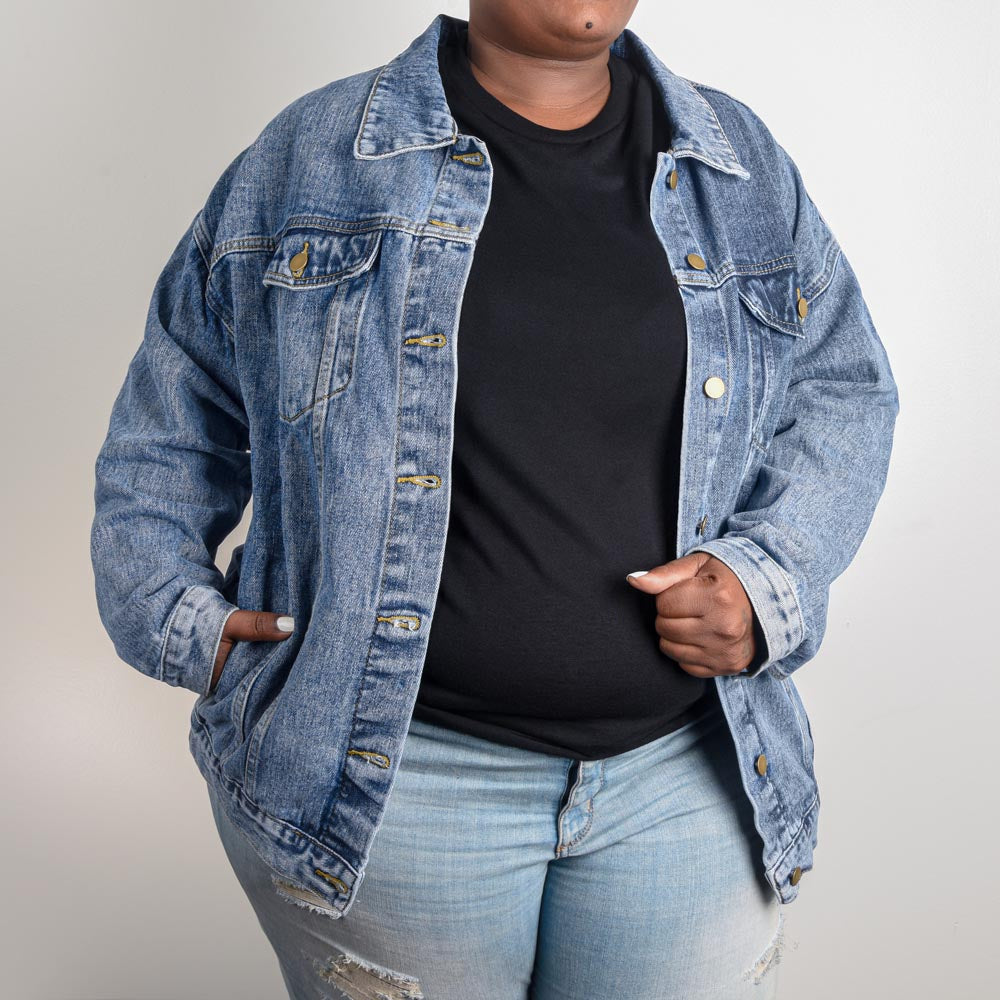 Mom Life - Oversized Women's Denim Jacket