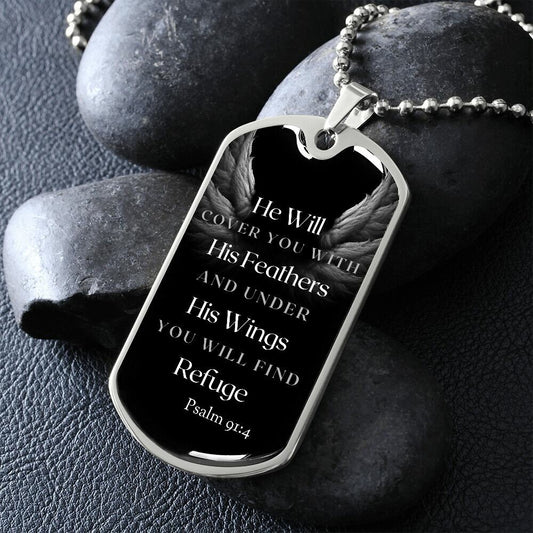 Under his Wings - Dog Tag